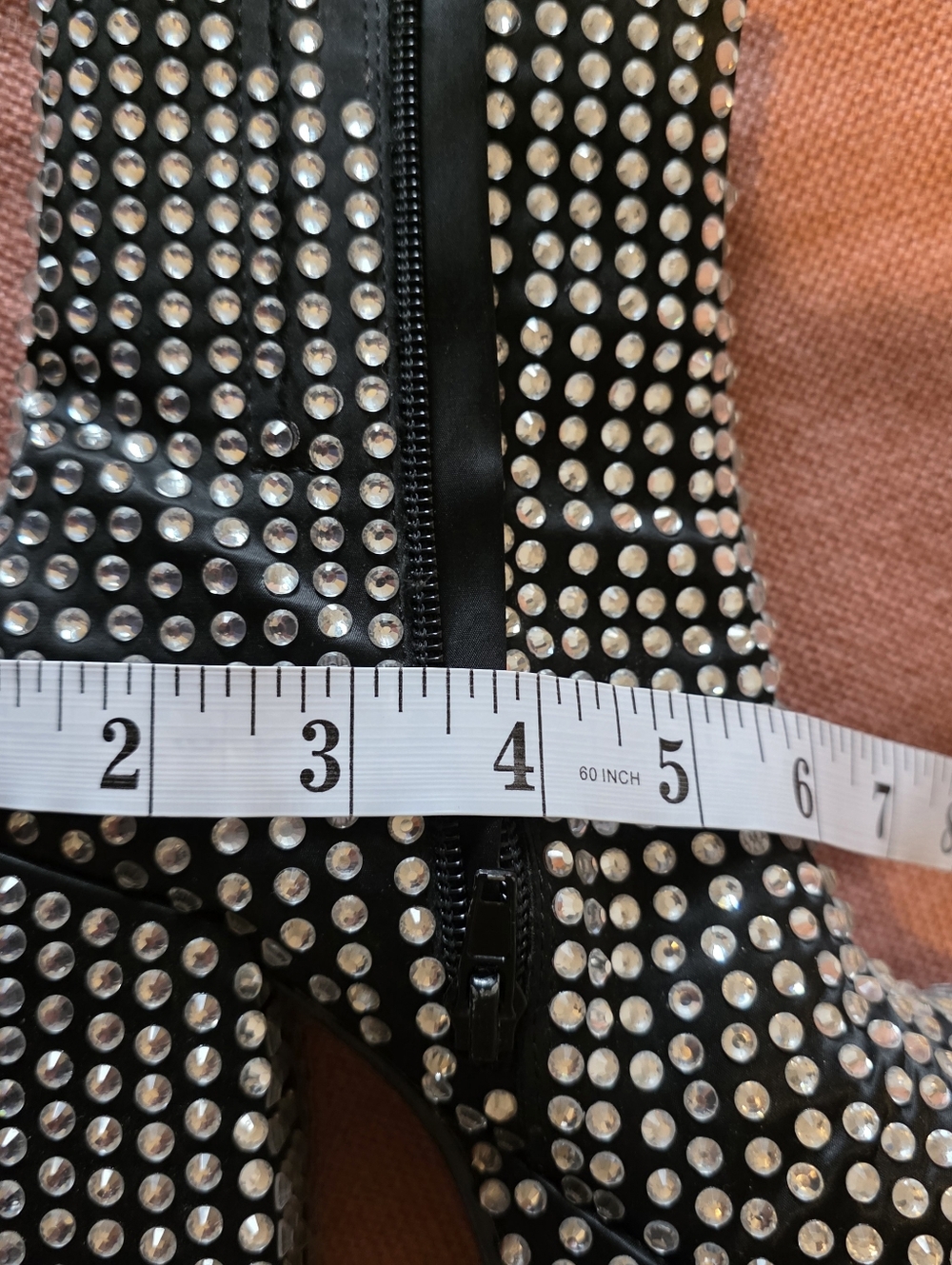 STEVE MADDEN Women's Black Rhinestone Platform Boots Sz 5.5 M Needs Some Repair - Picture 13 of 16